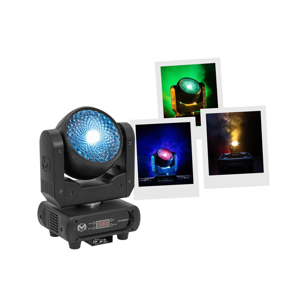 Mac Mah 120 W RGBW 4-in-1 LED wash, 14 DMX channels, 25 flashes/s Strobe, extended Pan / Tilt movements