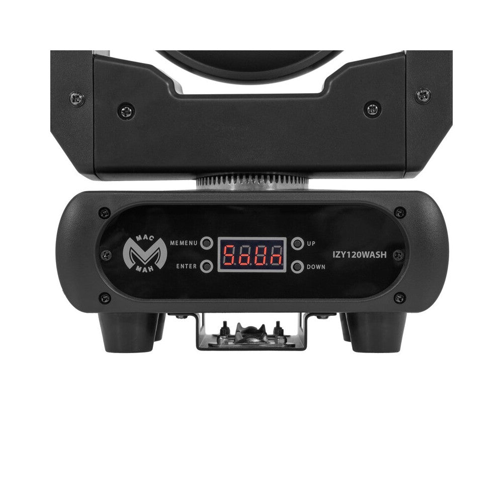 Foco wash con LED RGBW 4 en 1 de 120 W Mac Mah, 14 canales DMX, estrobo de 25 flashes/s, movimientos Pan/Tilt extendidos