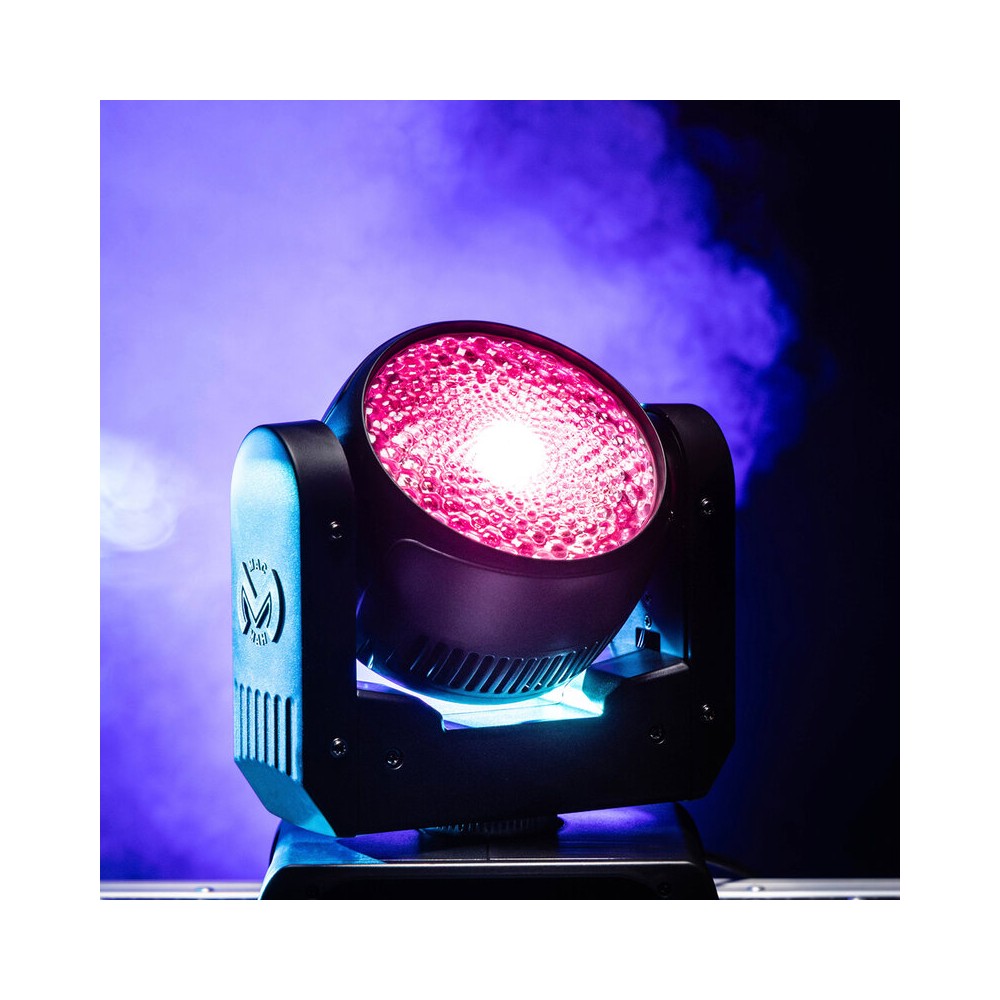 Foco wash con LED RGBW 4 en 1 de 120 W Mac Mah, 14 canales DMX, estrobo de 25 flashes/s, movimientos Pan/Tilt extendidos