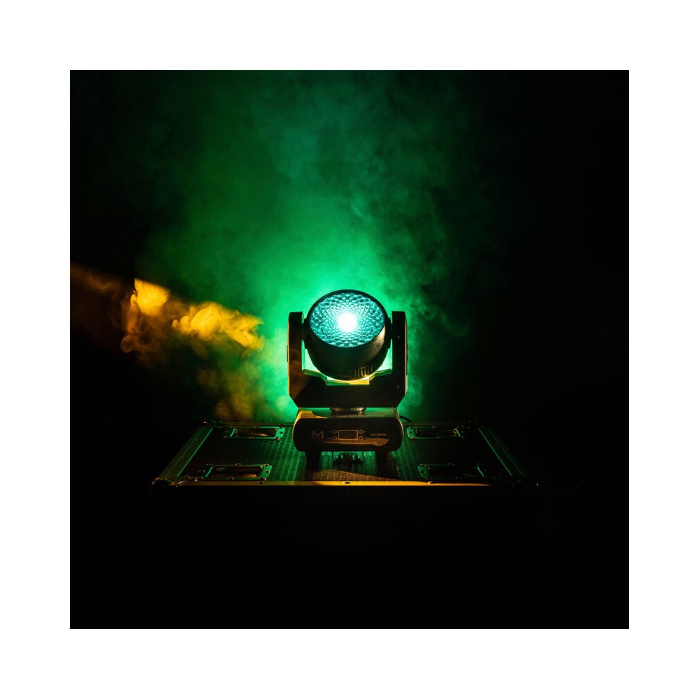 Foco wash con LED RGBW 4 en 1 de 120 W Mac Mah, 14 canales DMX, estrobo de 25 flashes/s, movimientos Pan/Tilt extendidos