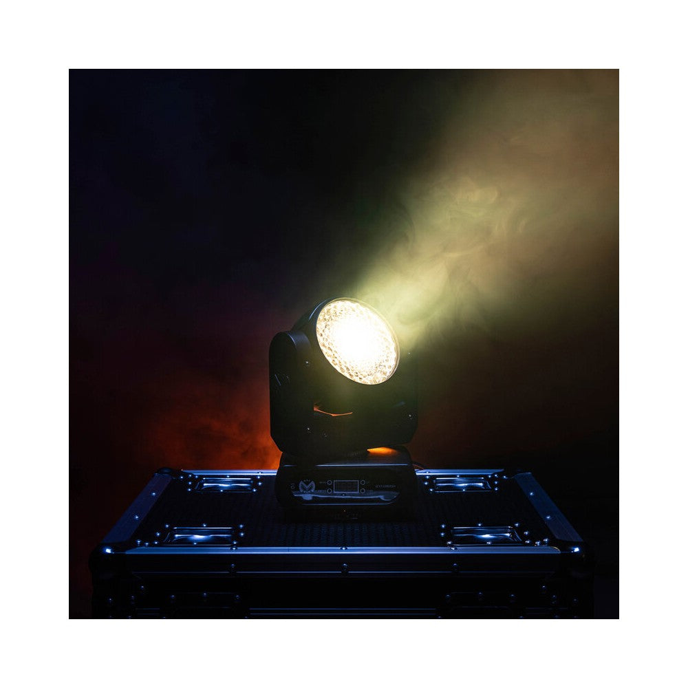 Foco wash con LED RGBW 4 en 1 de 120 W Mac Mah, 14 canales DMX, estrobo de 25 flashes/s, movimientos Pan/Tilt extendidos