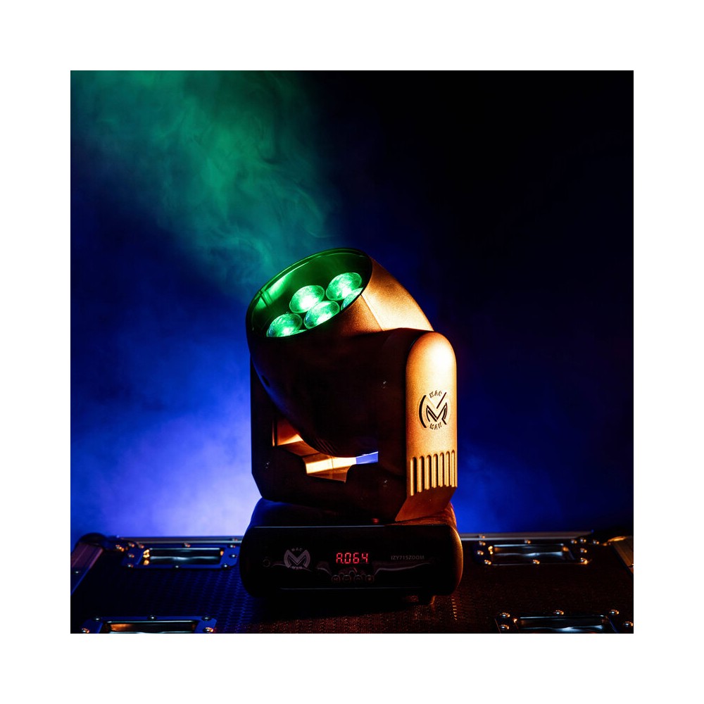 Mac Mah Moving head wash light, 7 x 15 W 4-in-1 RGBW LEDs, variable zoom (6° to 36°) and DMX, auto, sound and Master/Slave contr