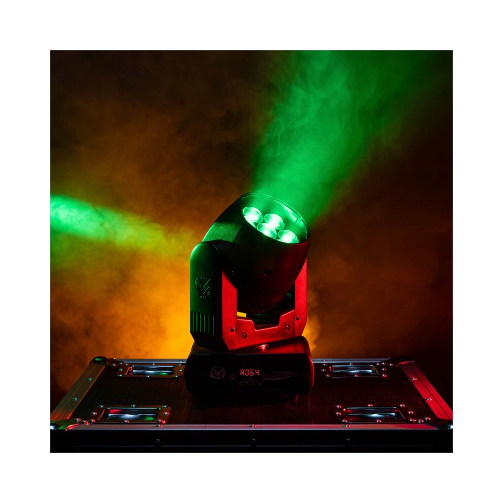Mac Mah Moving head wash light, 7 x 15 W 4-in-1 RGBW LEDs, variable zoom (6° to 36°) and DMX, auto, sound and Master/Slave contr