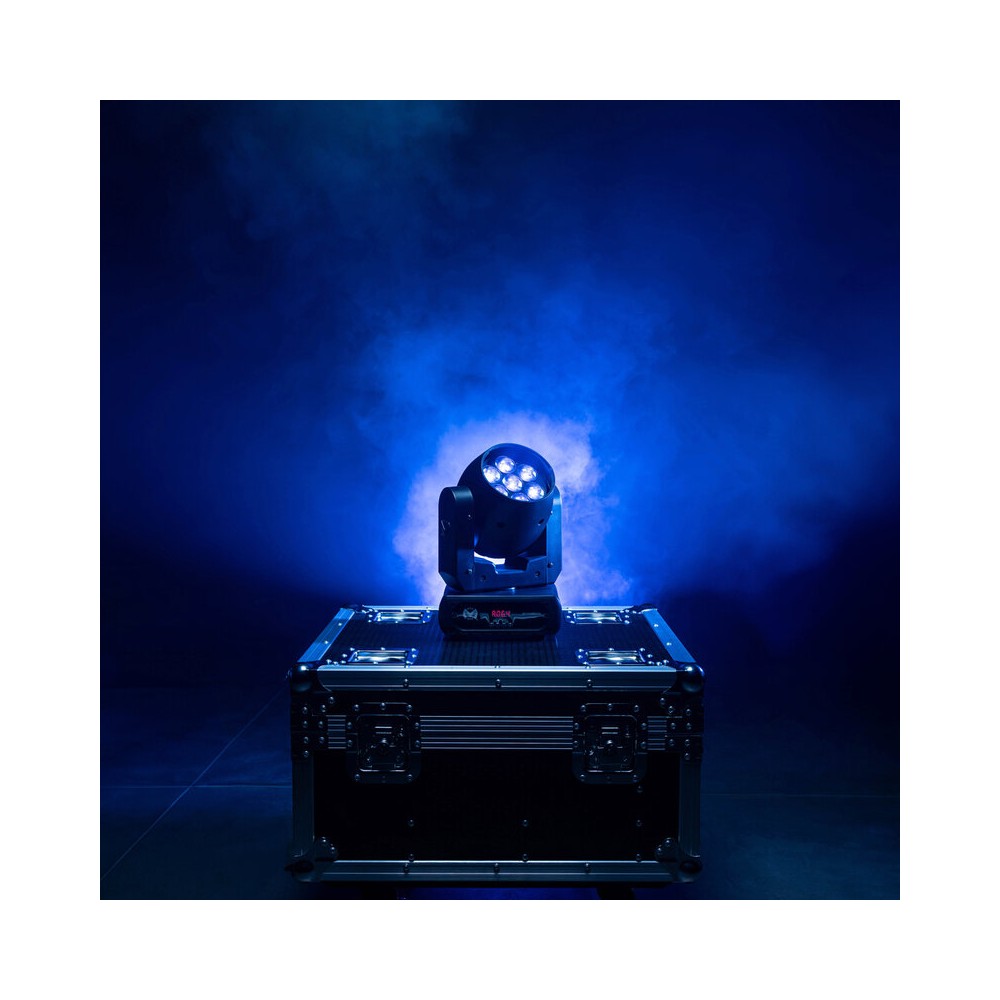 Mac Mah Moving head wash light, 7 x 15 W 4-in-1 RGBW LEDs, variable zoom (6° to 36°) and DMX, auto, sound and Master/Slave contr