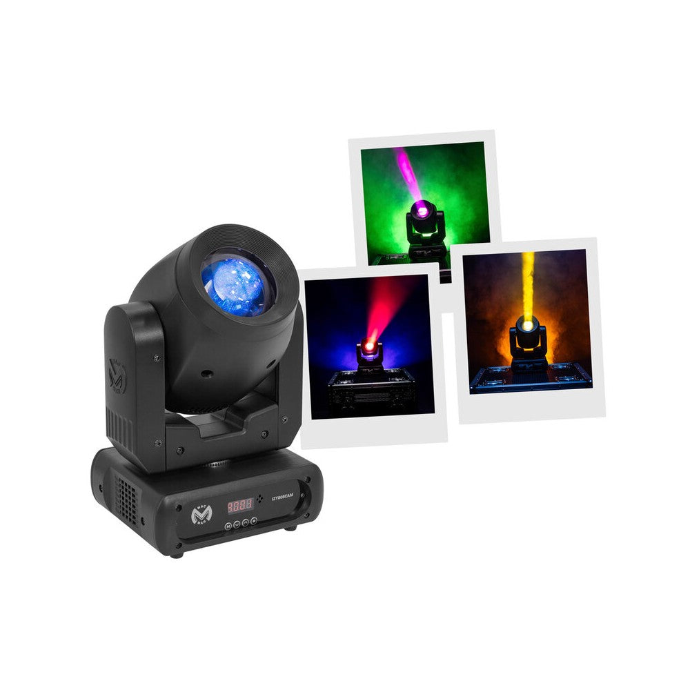 Mac Mah 80 W Beam moving head, white LED, 3° beam angle, Gobos, colours, 6-facet prism, Strobe, DMX control