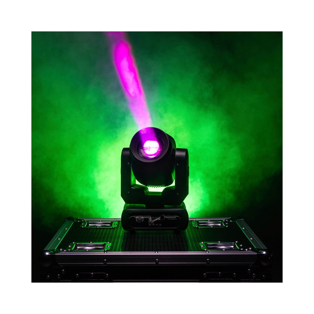 Mac Mah 80W Beam moving head, white LED, 3° beam angle, Gobos, colors, 6-facet prism, Strobe, DMX control
