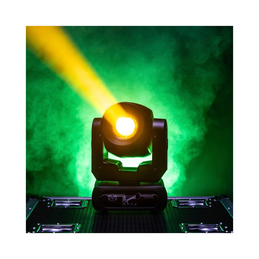 Mac Mah 80W Beam moving head, white LED, 3° beam angle, Gobos, colors, 6-facet prism, Strobe, DMX control