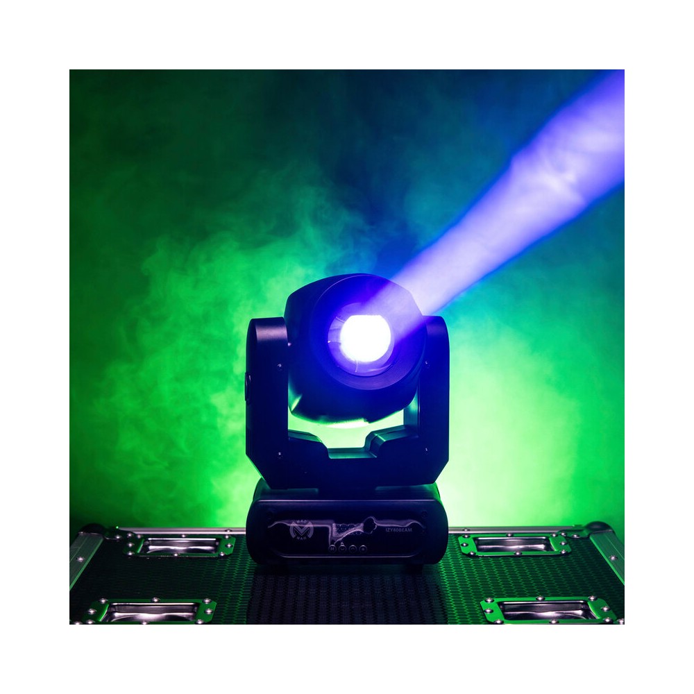 Mac Mah 80W Beam moving head, white LED, 3° beam angle, Gobos, colors, 6-facet prism, Strobe, DMX control