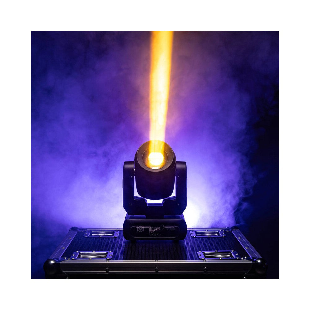 Mac Mah 80W Beam moving head, white LED, 3° beam angle, Gobos, colors, 6-facet prism, Strobe, DMX control