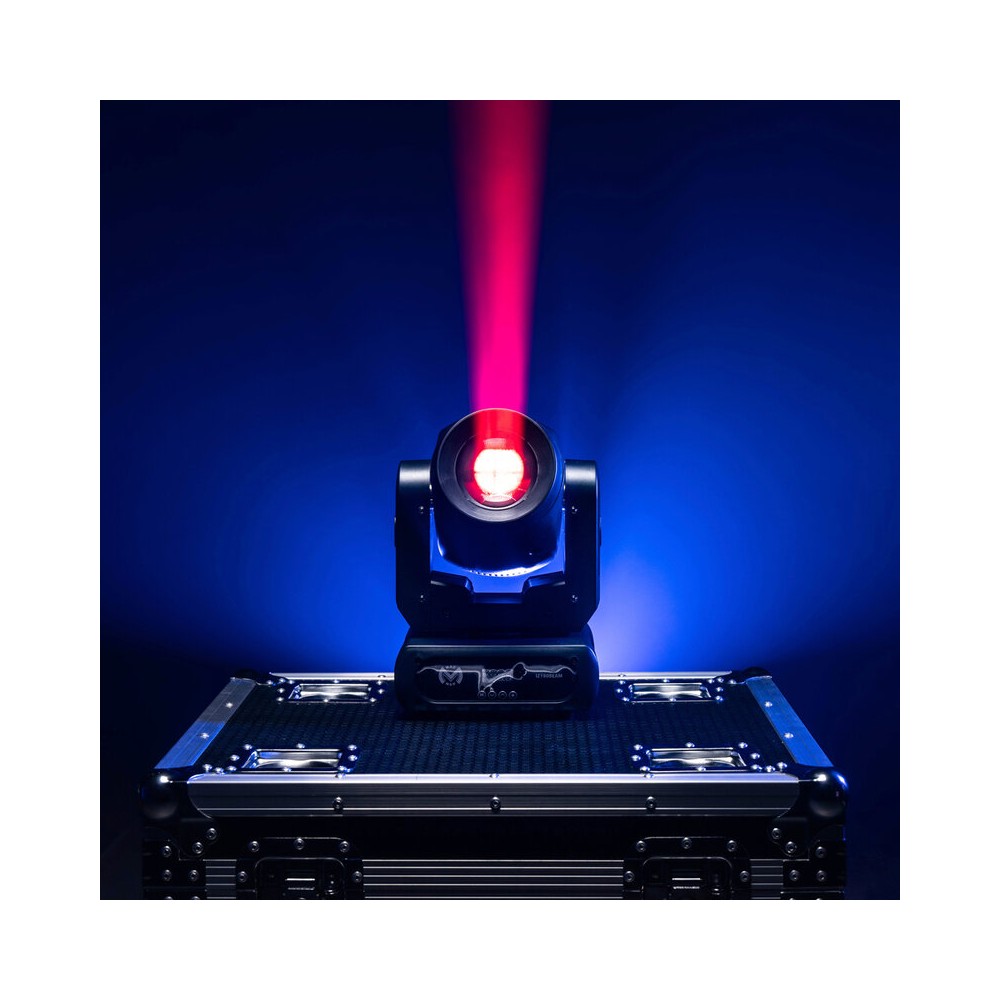 Mac Mah 80W Beam moving head, white LED, 3° beam angle, Gobos, colors, 6-facet prism, Strobe, DMX control