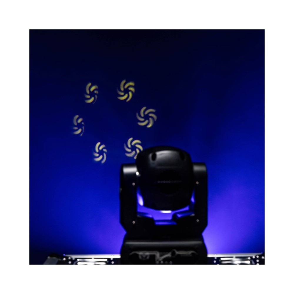 Mac Mah 80W Beam moving head, white LED, 3° beam angle, Gobos, colors, 6-facet prism, Strobe, DMX control