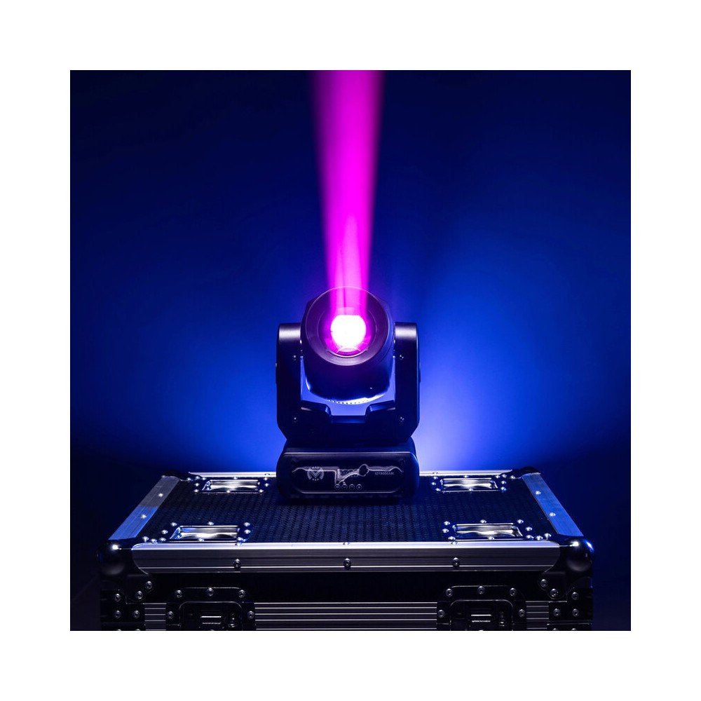 Mac Mah 80W Beam moving head, white LED, 3° beam angle, Gobos, colors, 6-facet prism, Strobe, DMX control