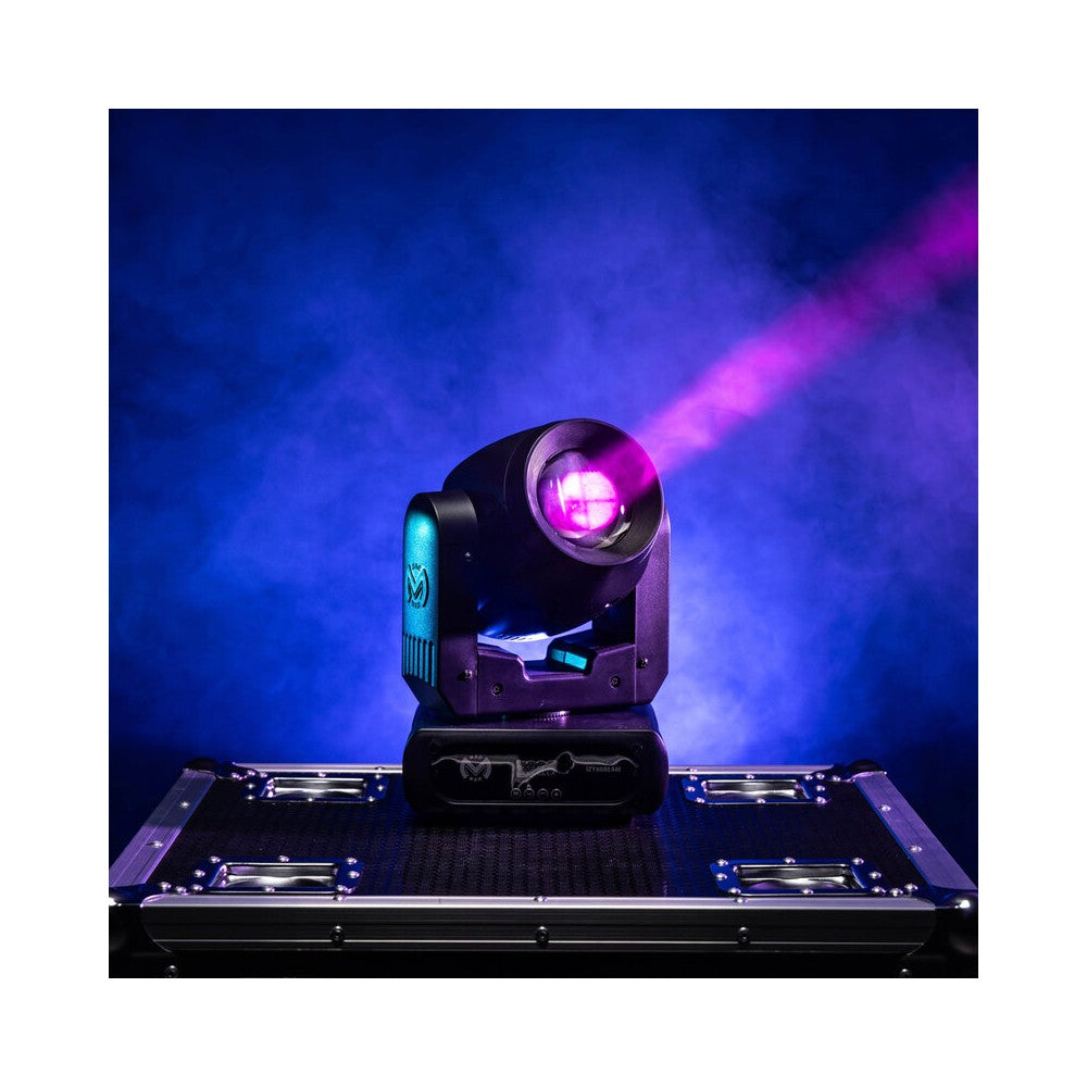 Mac Mah 80W Beam moving head, white LED, 3° beam angle, Gobos, colors, 6-facet prism, Strobe, DMX control
