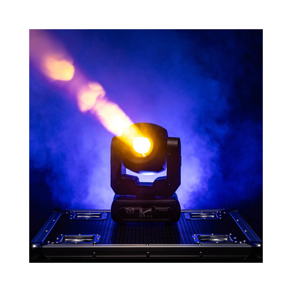 Mac Mah 80W Beam moving head, white LED, 3° beam angle, Gobos, colors, 6-facet prism, Strobe, DMX control