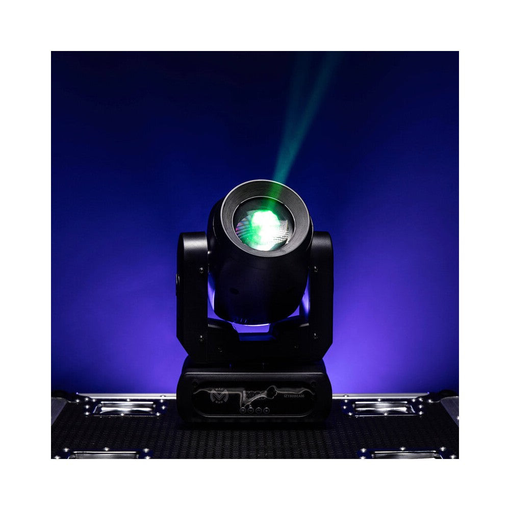 Mac Mah 80W Beam moving head, white LED, 3° beam angle, Gobos, colors, 6-facet prism, Strobe, DMX control