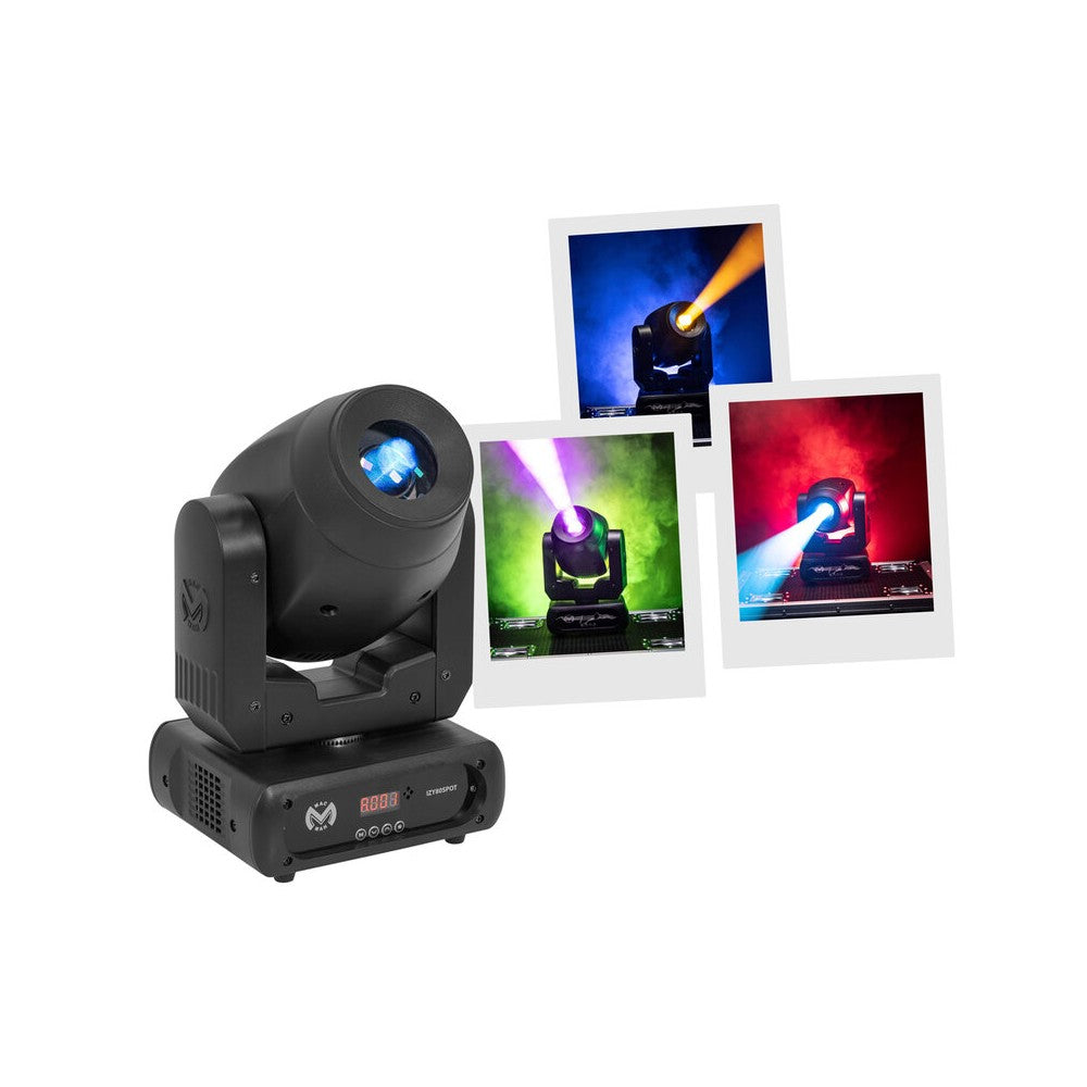 Mac Mah 80 W LED spotlight with colour wheel, 10° beam angle, rotating gobos and 3-facet prism, motorised focus, multiple DMX mo