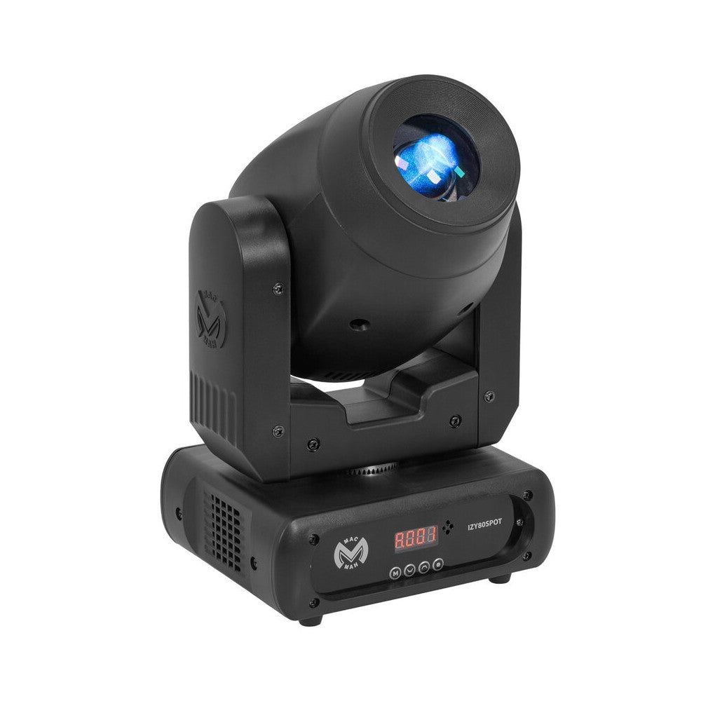 Mac Mah 80 W LED spotlight with colour wheel, 10° beam angle, rotating gobos and 3-facet prism, motorised focus, multiple DMX mo