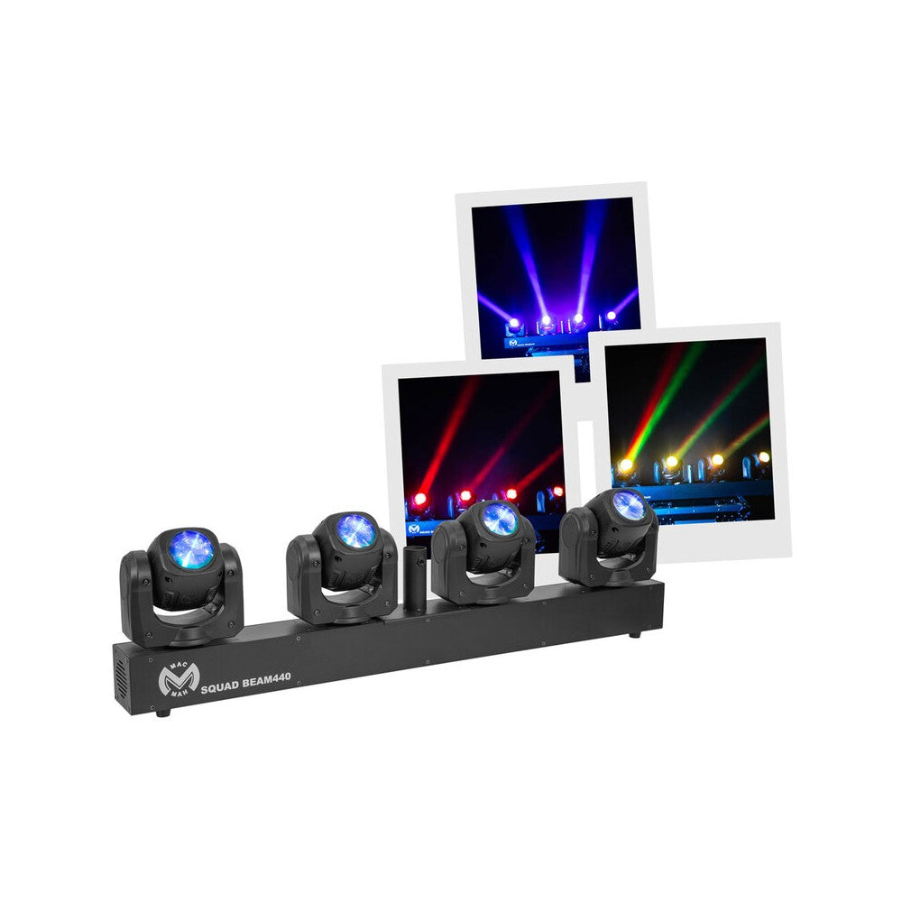 Mac Mah Set of 4 ultra-fast 40 W RGBW Beam LEDs, 2.5° beam angle, DMX control, auto, sound mode
