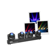 Mac Mah Set of 4 ultra-fast 40 W RGBW Beam LEDs, 2.5° beam angle, DMX control, auto, sound mode