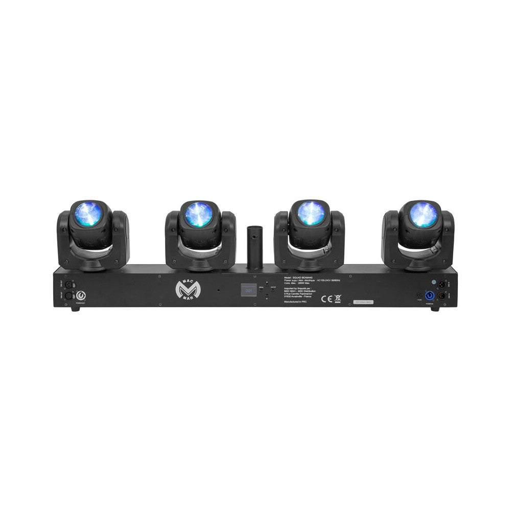Mac Mah Set de 4 focos Beam LED RGBW ultrarrápidos de 40 W, ángulo de haz de 2,5°, control DMX, auto, modo de sonido