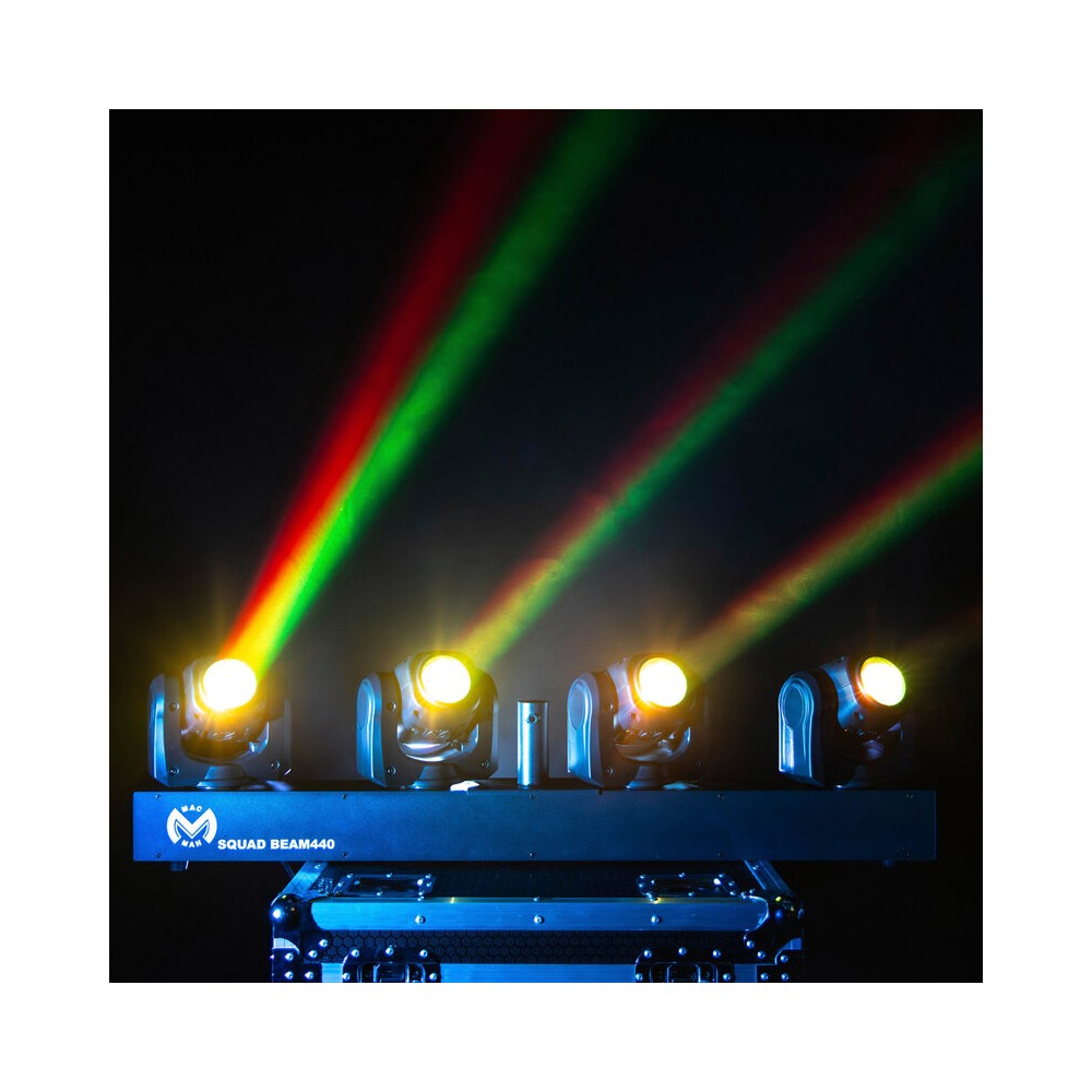 Mac Mah Set de 4 focos Beam LED RGBW ultrarrápidos de 40 W, ángulo de haz de 2,5°, control DMX, auto, modo de sonido