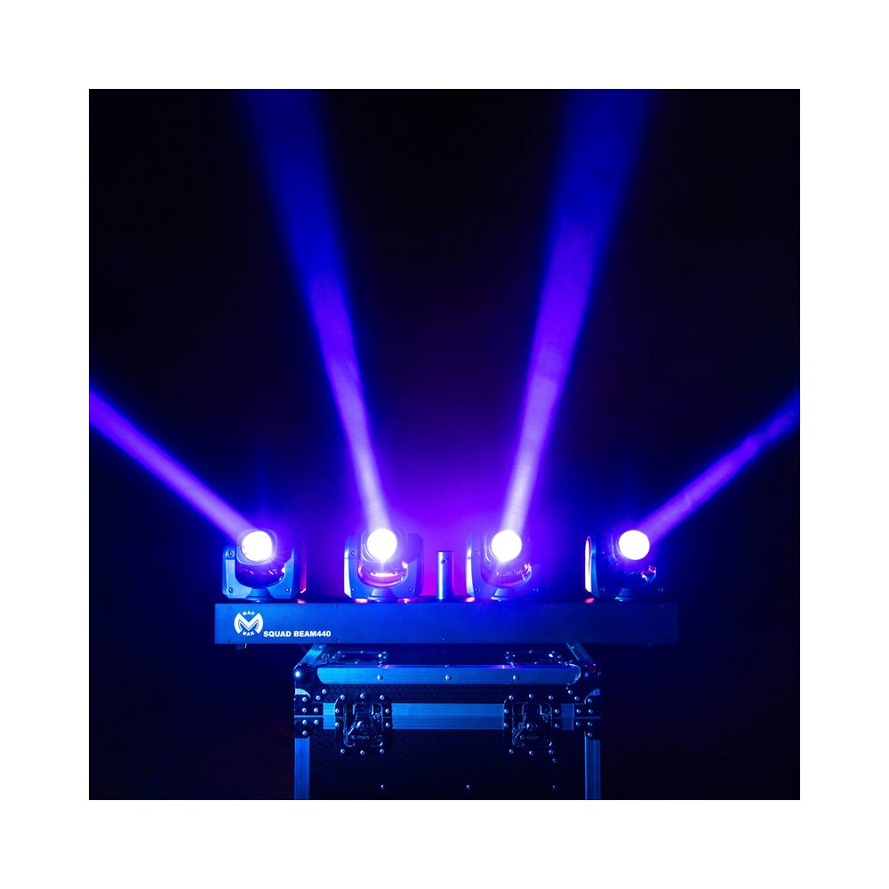 Mac Mah Set de 4 focos Beam LED RGBW ultrarrápidos de 40 W, ángulo de haz de 2,5°, control DMX, auto, modo de sonido