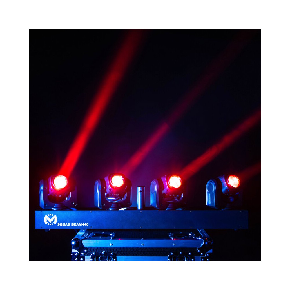 Mac Mah Set de 4 focos Beam LED RGBW ultrarrápidos de 40 W, ángulo de haz de 2,5°, control DMX, auto, modo de sonido