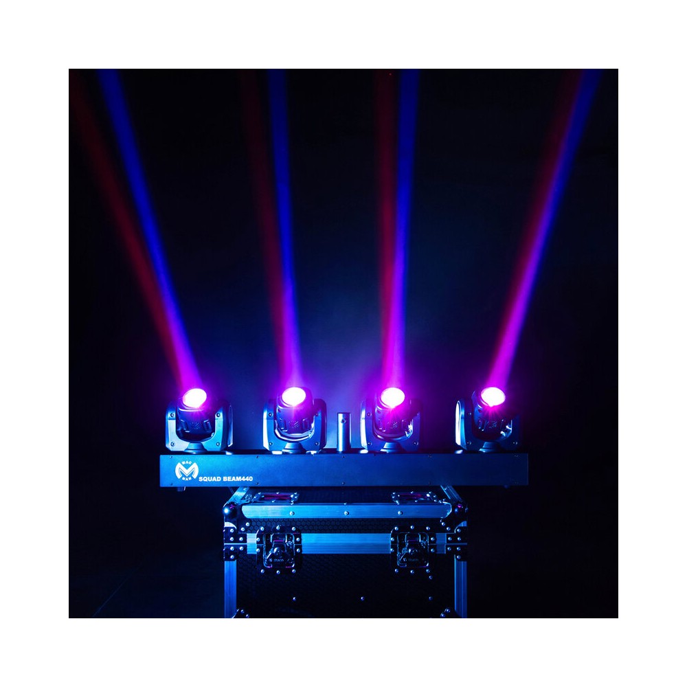 Mac Mah Set de 4 focos Beam LED RGBW ultrarrápidos de 40 W, ángulo de haz de 2,5°, control DMX, auto, modo de sonido