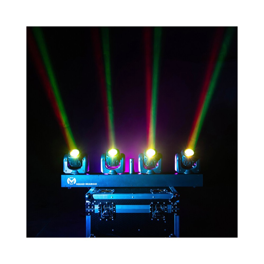 Mac Mah Set de 4 focos Beam LED RGBW ultrarrápidos de 40 W, ángulo de haz de 2,5°, control DMX, auto, modo de sonido