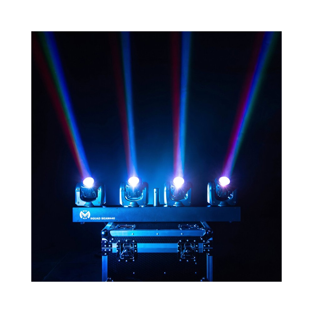 Mac Mah Set de 4 focos Beam LED RGBW ultrarrápidos de 40 W, ángulo de haz de 2,5°, control DMX, auto, modo de sonido