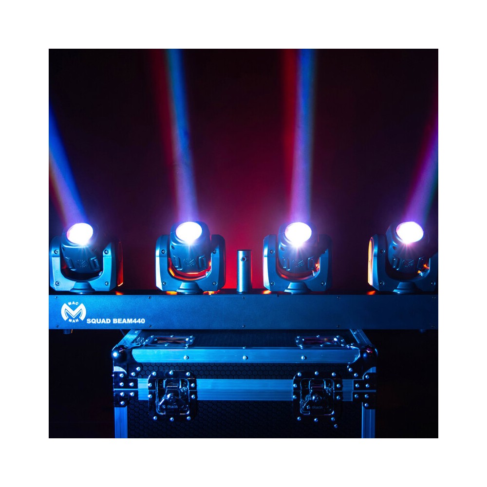 Mac Mah Set de 4 focos Beam LED RGBW ultrarrápidos de 40 W, ángulo de haz de 2,5°, control DMX, auto, modo de sonido