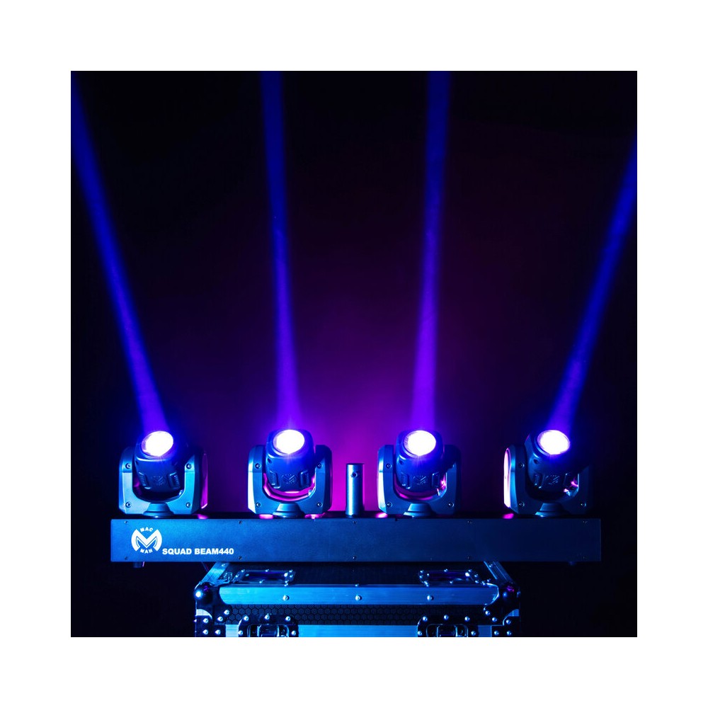 Mac Mah Set de 4 focos Beam LED RGBW ultrarrápidos de 40 W, ángulo de haz de 2,5°, control DMX, auto, modo de sonido