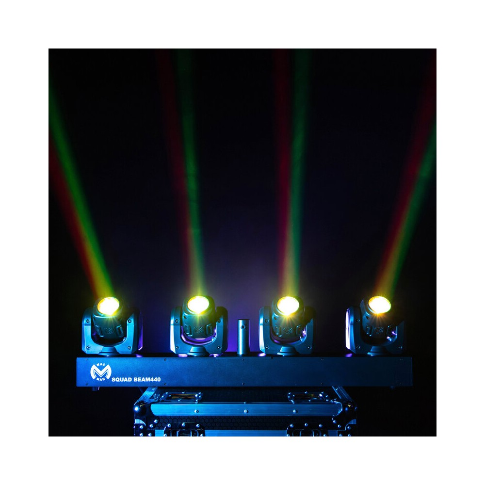 Mac Mah Set de 4 focos Beam LED RGBW ultrarrápidos de 40 W, ángulo de haz de 2,5°, control DMX, auto, modo de sonido