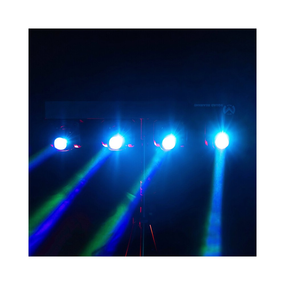 Mac Mah Set de 4 focos Beam LED RGBW ultrarrápidos de 40 W, ángulo de haz de 2,5°, control DMX, auto, modo de sonido