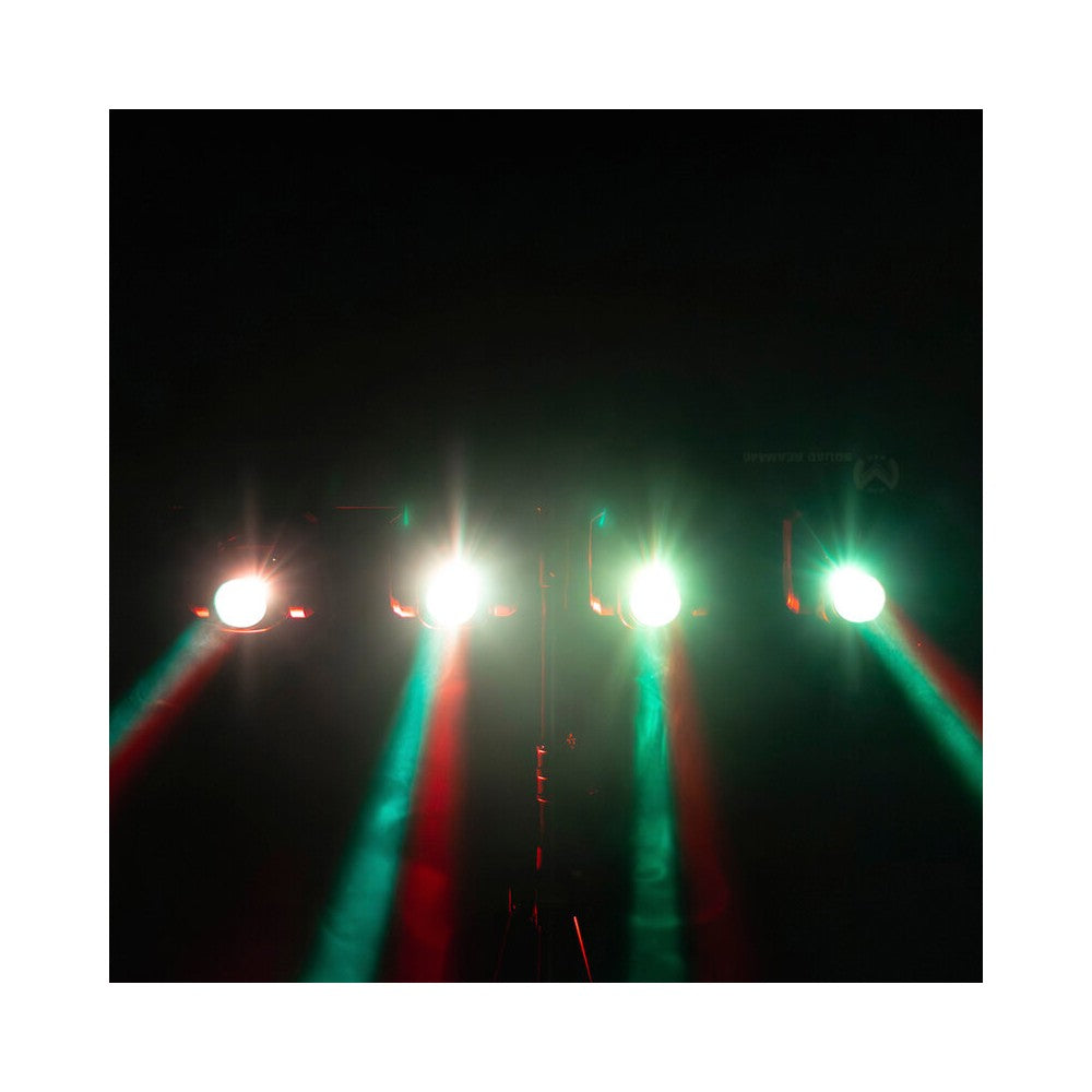 Mac Mah Set de 4 focos Beam LED RGBW ultrarrápidos de 40 W, ángulo de haz de 2,5°, control DMX, auto, modo de sonido