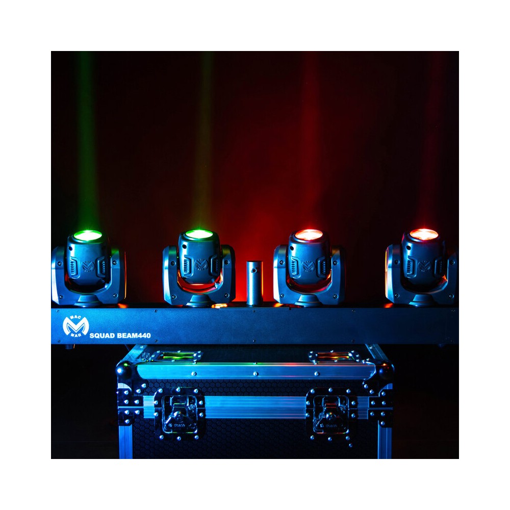 Mac Mah Set de 4 focos Beam LED RGBW ultrarrápidos de 40 W, ángulo de haz de 2,5°, control DMX, auto, modo de sonido