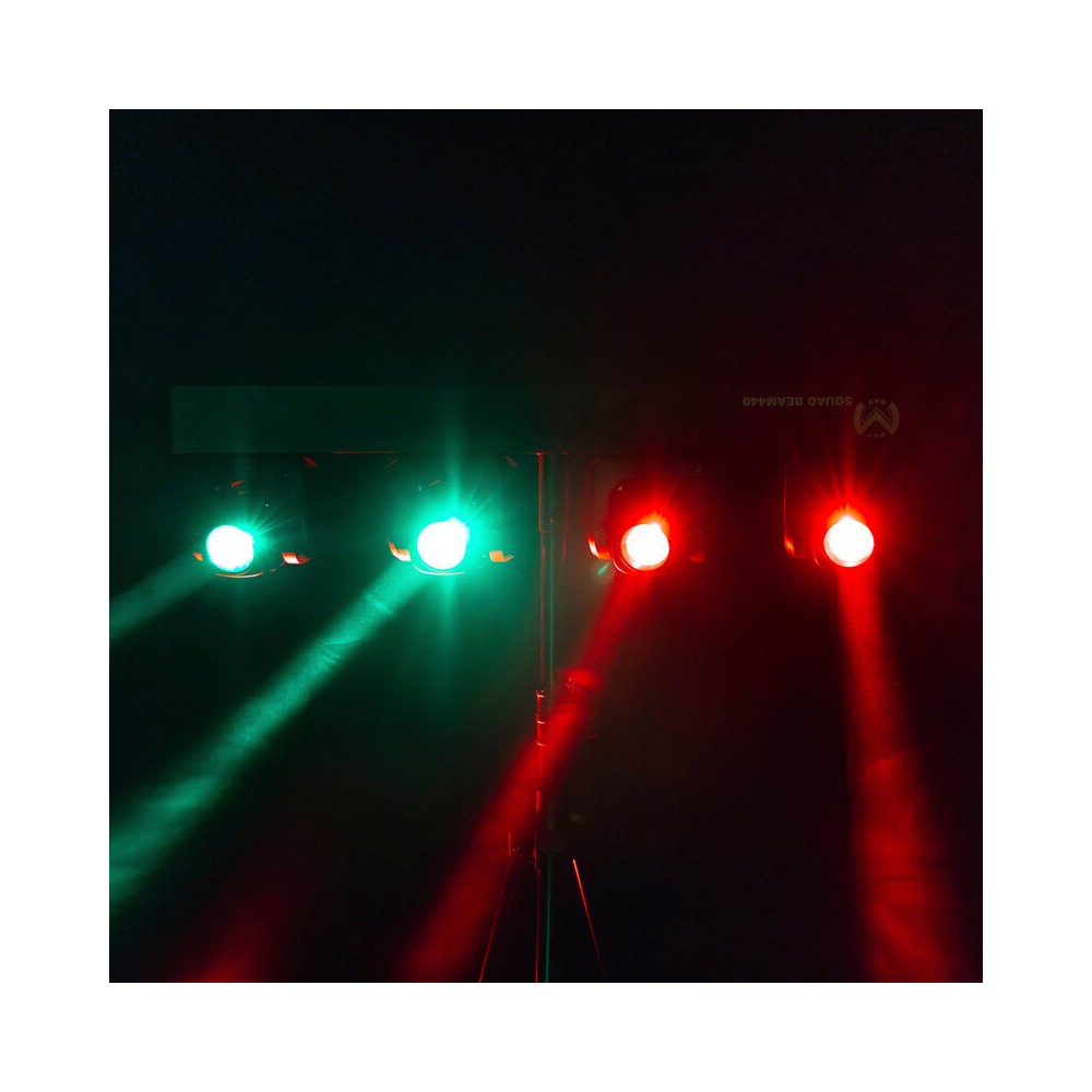Mac Mah Set de 4 focos Beam LED RGBW ultrarrápidos de 40 W, ángulo de haz de 2,5°, control DMX, auto, modo de sonido