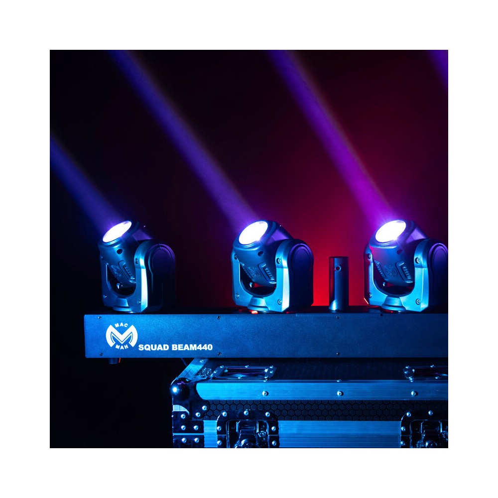Mac Mah Set de 4 focos Beam LED RGBW ultrarrápidos de 40 W, ángulo de haz de 2,5°, control DMX, auto, modo de sonido