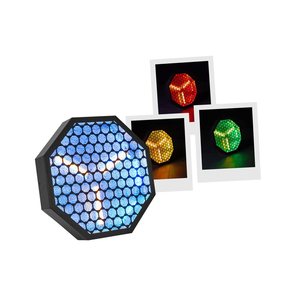 Mac Mah Vintage-style LED effect light, 3 x 60 W amber color LEDs + 48 x 3-in-1 RGB LEDs with 3 W, immersive lighting with preci