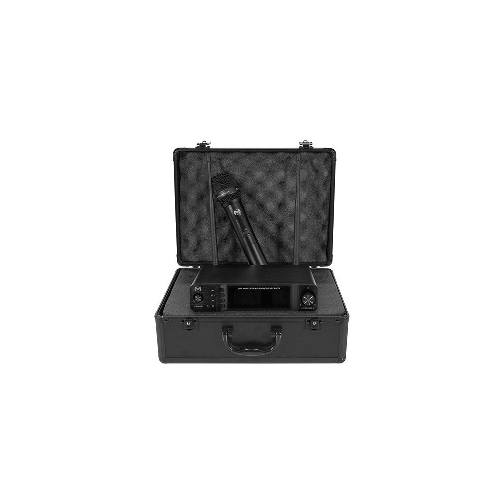 Mac Mah Professional wireless microphone system, dynamic cardioid interchangeable capsule, True Diversity receiver, infrared pai