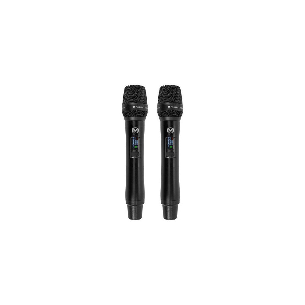 Mac Mah Dual-channel UHF wireless system with True Diversity, 50 MHz bandwidth, infrared pairing, includes two cardioid handheld