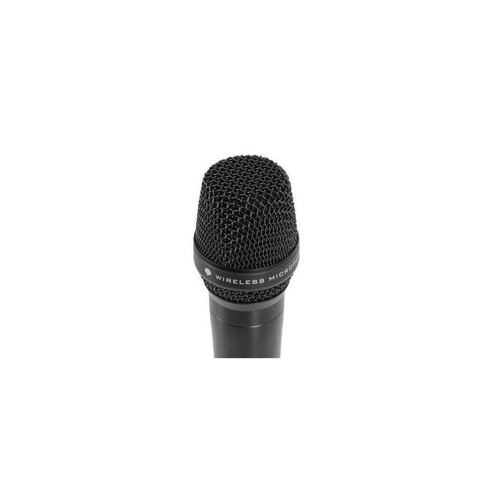 Mac Mah Dual-channel UHF wireless system with True Diversity, 50 MHz bandwidth, infrared pairing, includes two cardioid handheld