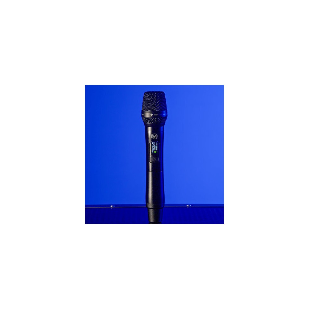 Mac Mah Dual-channel UHF wireless system with True Diversity, 50 MHz bandwidth, infrared pairing, includes two cardioid handheld