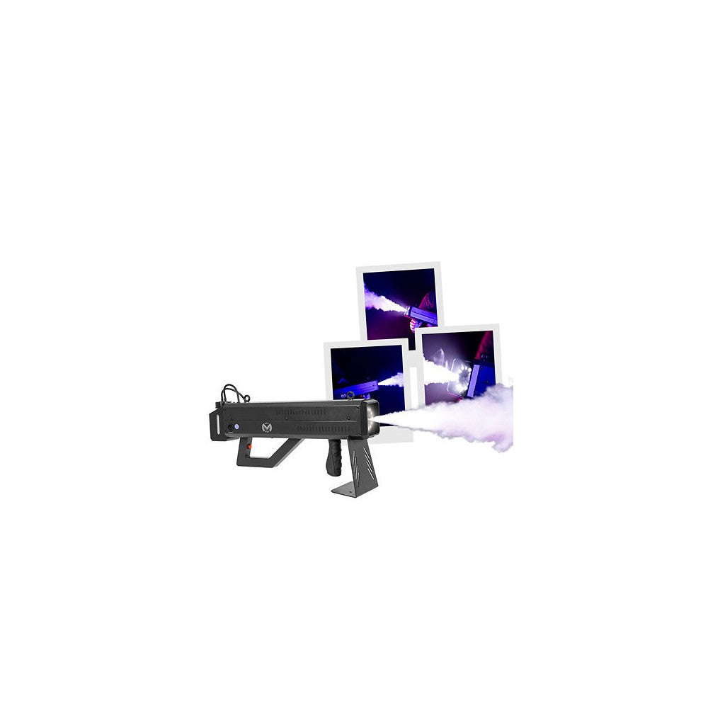 Mac Mah Portable fog machine, CO2 effect, Strobe LEDs, projection up to 6 m and trigger release, black color