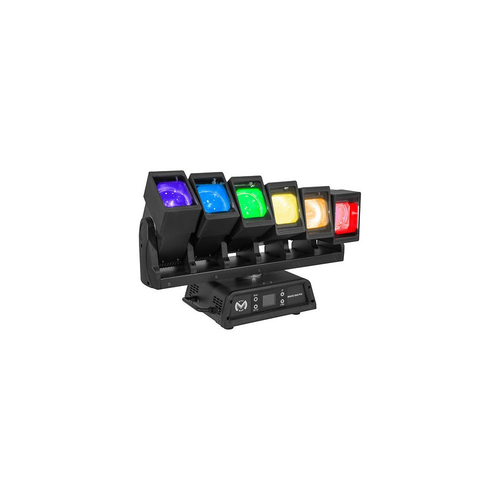 Mac Mah Ultra-dynamic LED light show with infinite movement, 6 x 60 W RGBW LEDs, coloured wave effects, motorised zoom, DMX cont