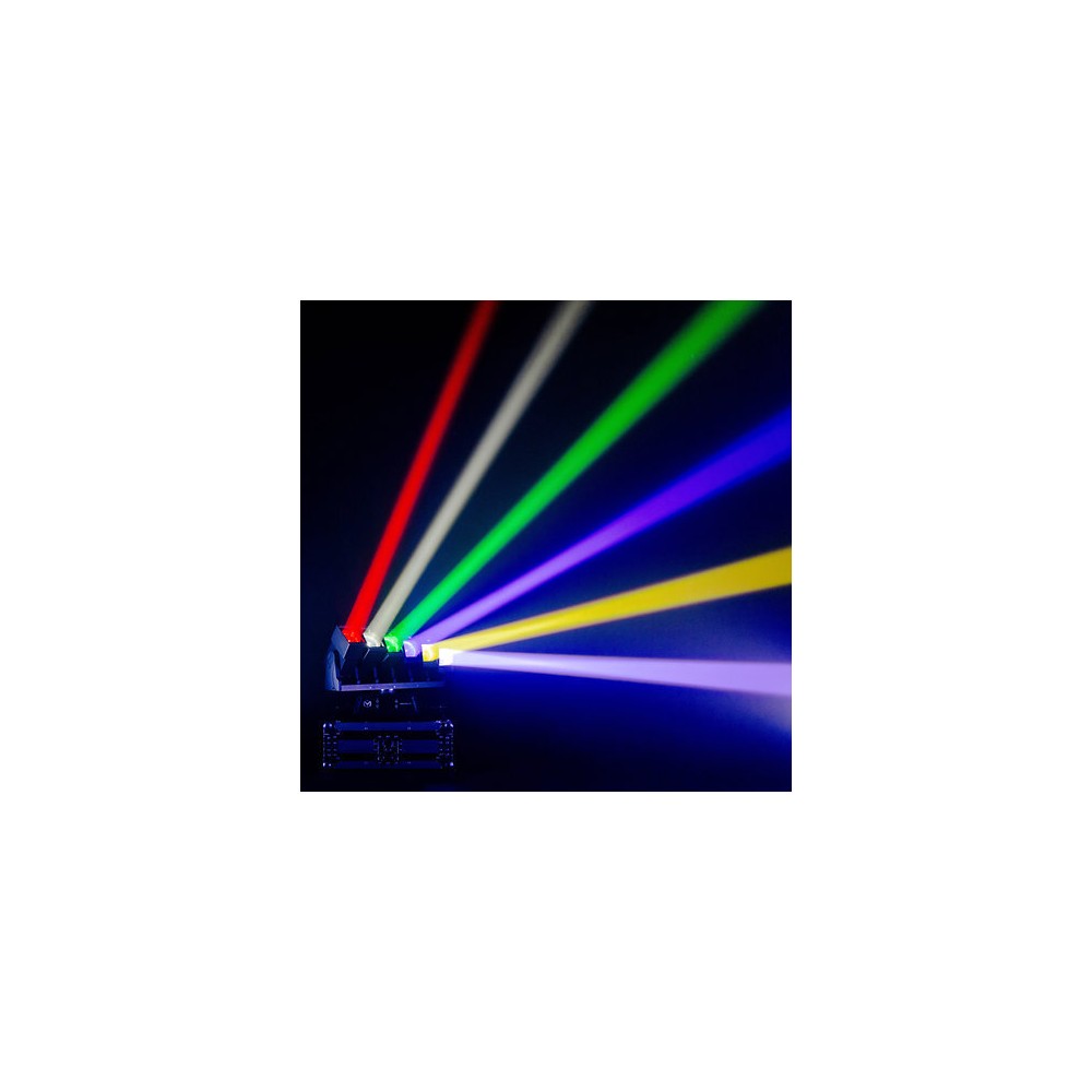 Mac Mah Ultra-dynamic LED light show with infinite movement, 6 x 60 W RGBW LEDs, coloured wave effects, motorised zoom, DMX cont