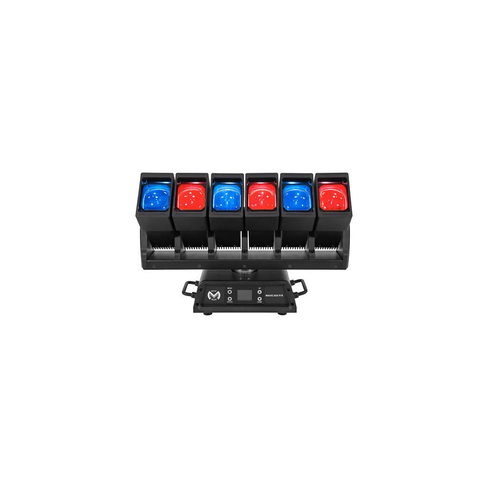 Mac Mah Ultra-dynamic LED light show with infinite movement, 6 x 60 W RGBW LEDs, coloured wave effects, motorised zoom, DMX cont
