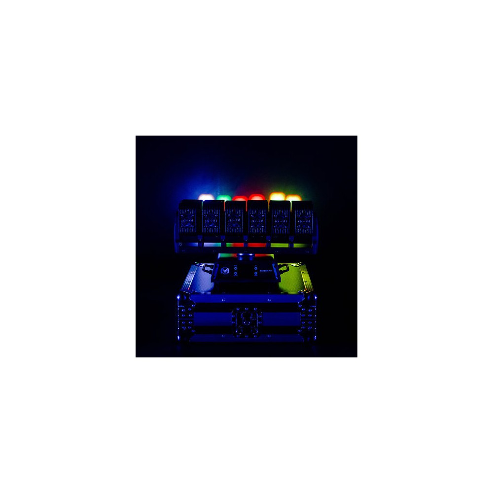 Mac Mah Ultra-dynamic LED light show with infinite movement, 6 x 60 W RGBW LEDs, coloured wave effects, motorised zoom, DMX cont