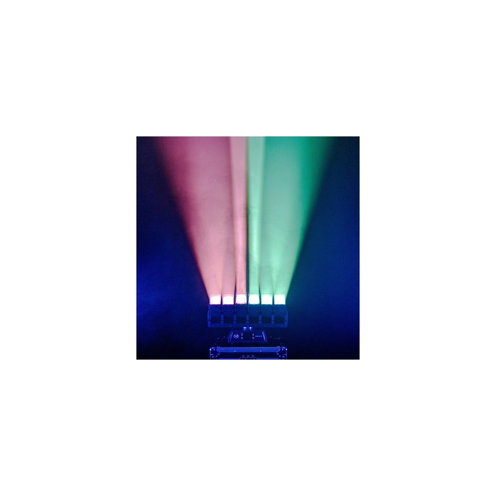 Mac Mah Ultra-dynamic LED light show with infinite movement, 6 x 60 W RGBW LEDs, coloured wave effects, motorised zoom, DMX cont