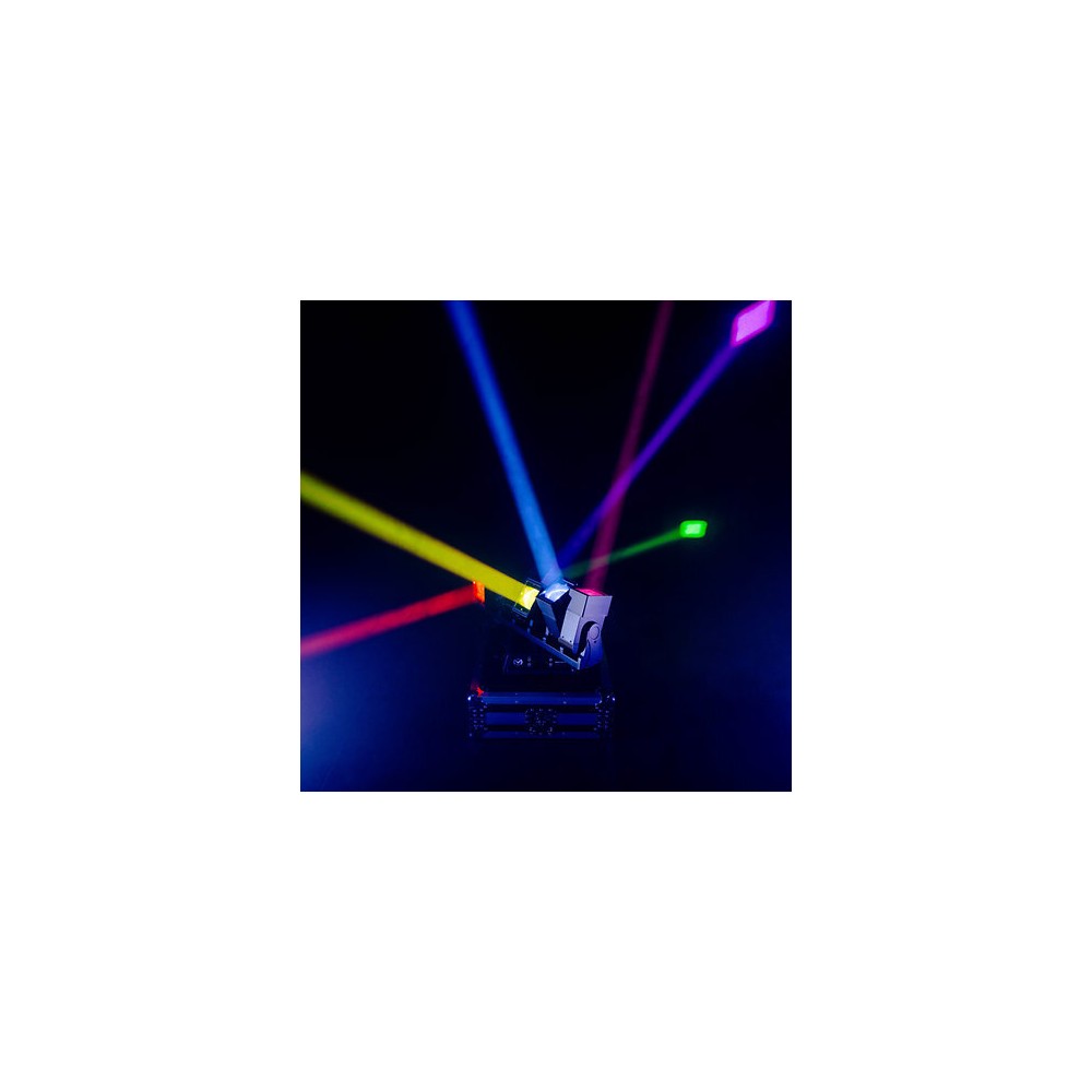 Mac Mah Ultra-dynamic LED light show with infinite movement, 6 x 60 W RGBW LEDs, coloured wave effects, motorised zoom, DMX cont